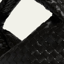 Bottega Large Hop Shoulder Bag Black Leather With Gold Hardware Stylish Everyday Essential - BEAUTY BAR