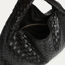 Bottega Large Hop Shoulder Bag Black Leather With Gold Hardware Stylish Everyday Essential - BEAUTY BAR