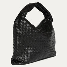 Bottega Large Hop Shoulder Bag Black Leather With Gold Hardware Stylish Everyday Essential - BEAUTY BAR