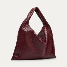 Bottega Large Hop Shoulder Bag Wine Leather With Gold Hardware Elegant Everyday Luxury - BEAUTY BAR
