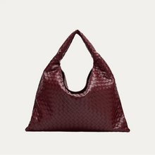 Bottega Large Hop Shoulder Bag Wine Leather With Gold Hardware Elegant Everyday Luxury - BEAUTY BAR