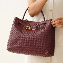 Bottega Veneta Large Andiamo Bag Barolo Intrecciato Leather With Knotted Strap Compact Italian Luxury - BEAUTY BAR