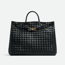 Bottega Veneta Large Andiamo Bag – Black Intrecciato Leather With Knotted Strap Modern Italian Luxury - BEAUTY BAR