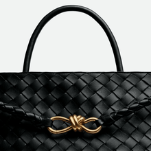 Bottega Veneta Large Andiamo Bag – Black Intrecciato Leather With Knotted Strap Modern Italian Luxury - BEAUTY BAR