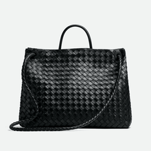 Bottega Veneta Large Andiamo Bag – Black Intrecciato Leather With Knotted Strap Modern Italian Luxury - BEAUTY BAR
