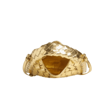 Bottega Veneta Mini Hop Mirror Intrecciato Hobo Bag Gold Leather & Muse Brass Hardware Iconic Italian Craftsmanship - BEAUTY BAR