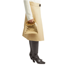 Bottega Veneta Mini Hop Mirror Intrecciato Hobo Bag Gold Leather & Muse Brass Hardware Iconic Italian Craftsmanship - BEAUTY BAR