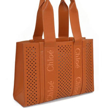Chloé Woody Tote Brown Bag In Perforated Leather - BEAUTY BAR