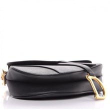 Christian Dior Saddle Bag In Black Grained