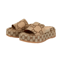 Gucci GG Maxi Canvas Platform Slides - BEAUTY BAR