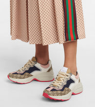 Guuci GG Rhyton Leather-Trimmed Sneakers - BEAUTY BAR