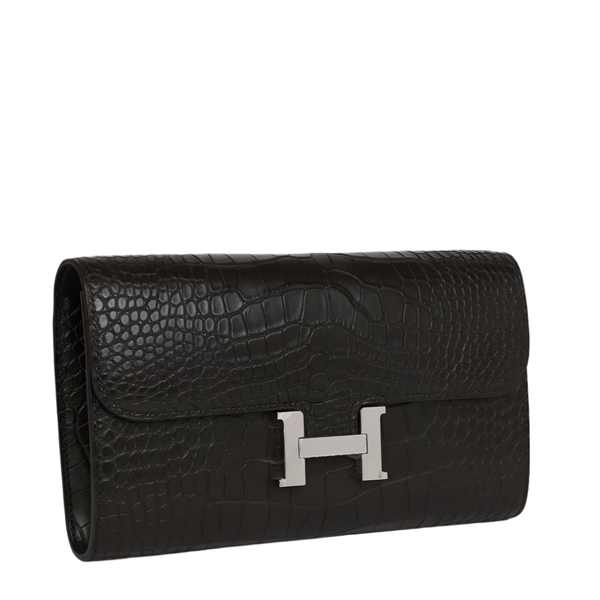 Hermès Constance Wallet To Go Black Matte Alligator Palladium Hardware - BEAUTY BAR