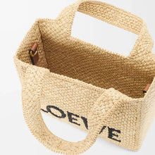 Loewe Mini Loewe Font Tote In Raffia For Women