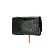 Yves Saint Laurent Black Croc Embossed Leather Medium Kate Tassel Shoulder Bag