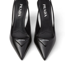 Prada Leather Slingback Pumps Black Heels