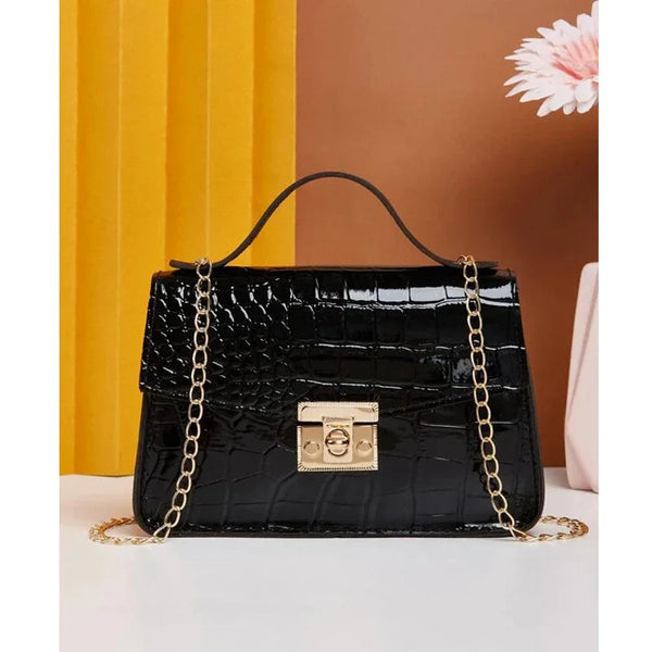 Minimalist Croc Embossed Flap Squ