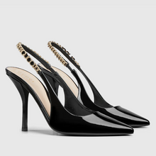 Gucci Signoria Slingback Pump In Black Leather