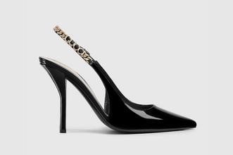 Gucci Signoria Slingback Pump In Black Leather