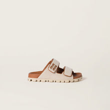 Miu Miu Embellished Canvas Slide Sandals