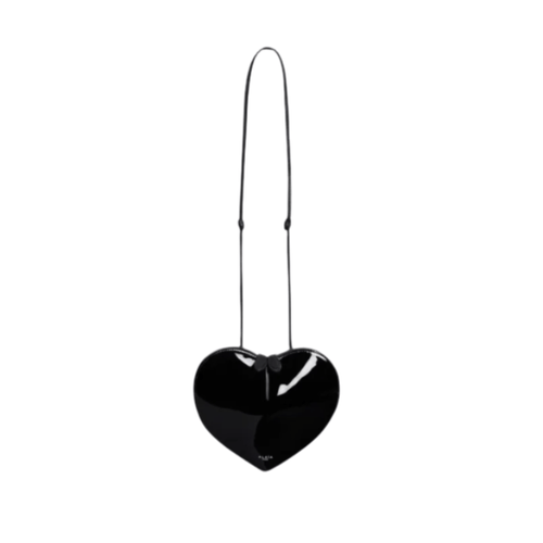 Alaïa Le Coeur Shoulder Bag – Black Patent Leather Heart-Shaped Purse | Sculptural Luxury Design