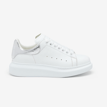 Alexander McQueen Crocodile Back White And Silver