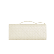 Bottega Veneta Andiamo Clutch Sea Salt Intrecciato Leather Modern Minimalism in Motion - BEAUTY BAR
