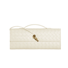 Bottega Veneta Andiamo Clutch Sea Salt Intrecciato Leather Modern Minimalism in Motion - BEAUTY BAR