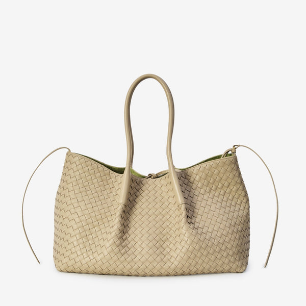 Bottega Veneta Beige Leather Bag Timeless Italian Craftsmanship Elegant Neutral Essential - BEAUTY BAR