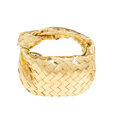 Bottega Veneta Mini Jodie Metallic Gold Leather Bag with Signature Knot Iconic Italian Luxury - BEAUTY BAR
