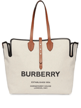 Burberry Neutral Logo Canvas Tote Bag – White - BEAUTY BAR