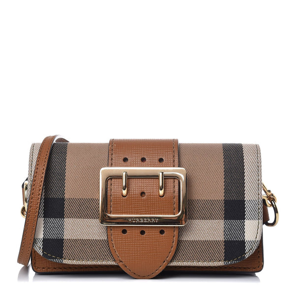 Burberry The Small Buckle Bag In House Check And Leather Brown - BEAUTY BAR
