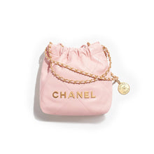 Chanel 22 Mini Handbag Shiny Calfskin & Gold - Tone Metal Pink - BEAUTY BAR