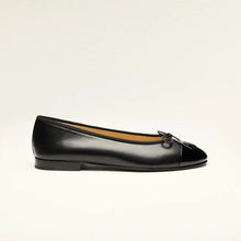 Chanel Black Leather And Patent Leather Cap-Toe Ballet Flats - BEAUTY BAR