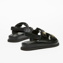 Chanel Black Sandals With Gold-Tone Metal CC Logo - BEAUTY BAR