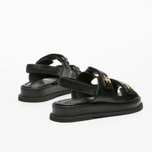 Chanel Black Sandals With Gold-Tone Metal CC Logo