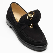 Chanel Black Suede CC Hardware Slip-On Loafers - BEAUTY BAR