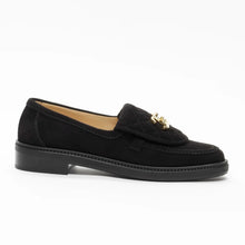 Chanel Black Suede CC Hardware Slip-On Loafers - BEAUTY BAR