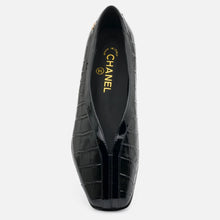 Chanel Crocodile-Embossed Ballet Flats Featuring A Distinctive Square Toe - BEAUTY BAR