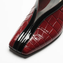 Chanel Crocodile Embossed & Patent Leather Ballerina Flats In Dark Burgundy