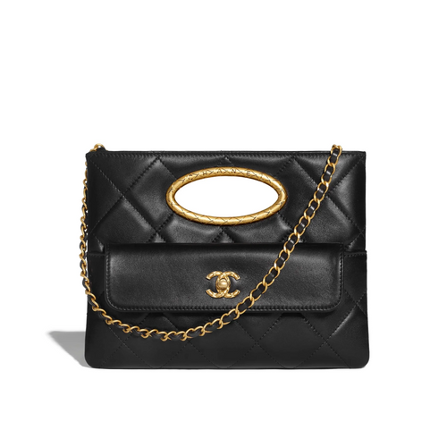 Chanel Lambskin Quilted Clutch Mini Flap Bag