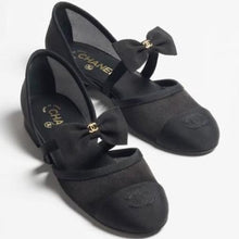 Chanel Mary Janes In Mesh And Grosgrain Black