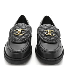 Chanel Quilted Leather Turnlock Loafers In Black Leather - BEAUTY BAR