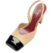 Chanel Slingbacks Lambskin & Patent Calfskin Beige & Black - BEAUTY BAR