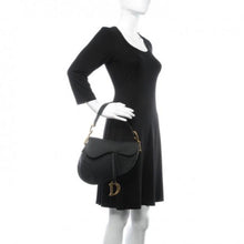 Christian Dior Saddle Bag In Black Grained