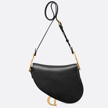 Christian Dior Saddle Bag In Black Grained