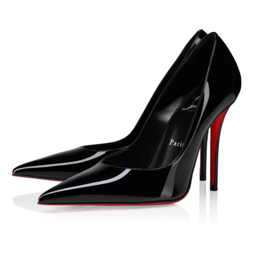 Christian Louboutin 100 mm Pumps Patent Calf Leather Black Women