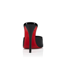 Christian Louboutin Black Patent Leather Peep-Toe Mule Heels
