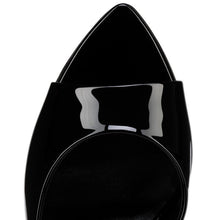 Christian Louboutin Black Patent Leather Peep-Toe Mule Heels