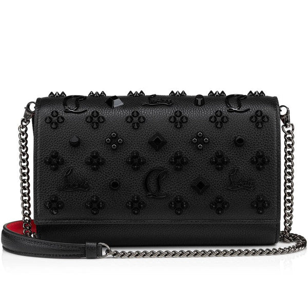 Christian Louboutin Clutch - Grained Calf Leather and Spikes Loubinthesky - Black - BEAUTY BAR