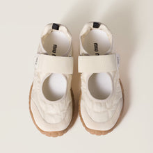 Miu Miu Tyre Technical Fabric And Suede Ballerinas